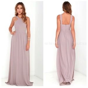 LuLus air of romance dress in mauve